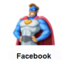 Man Superhero: Medium Skin Tone on Facebook