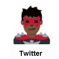 Man Supervillain: Dark Skin Tone on Twitter Twemoji
