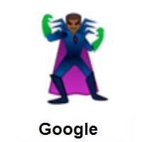 Man Supervillain: Medium-Dark Skin Tone on Google Android
