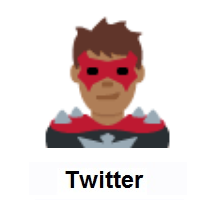 Man Supervillain: Medium-Dark Skin Tone on Twitter Twemoji