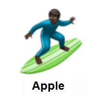 Man Surfing: Dark Skin Tone on Apple iOS
