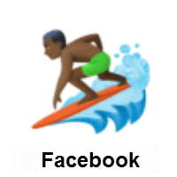 Man Surfing: Dark Skin Tone on Facebook