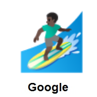Man Surfing: Dark Skin Tone on Google Android
