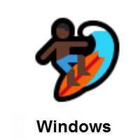 Man Surfing: Dark Skin Tone on Microsoft Windows