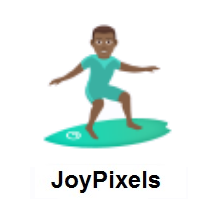 Man Surfing: Medium-Dark Skin Tone on JoyPixels