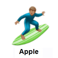 Man Surfing: Medium Skin Tone on Apple iOS