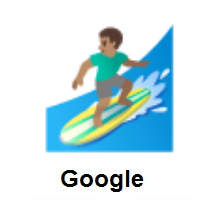 Man Surfing: Medium Skin Tone on Google Android