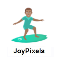 Man Surfing: Medium Skin Tone on JoyPixels