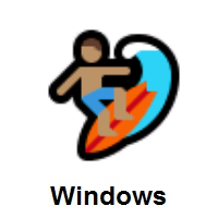 Man Surfing: Medium Skin Tone on Microsoft Windows