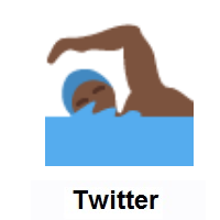 Man Swimming: Dark Skin Tone on Twitter Twemoji