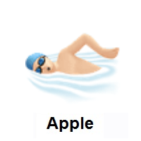 Man Swimming: Light Skin Tone on Apple iOS