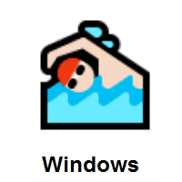 Man Swimming: Light Skin Tone on Microsoft Windows