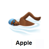 Man Swimming: Medium-Dark Skin Tone on Apple iOS