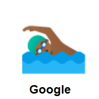Man Swimming: Medium-Dark Skin Tone on Google Android
