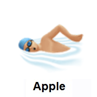 Man Swimming: Medium-Light Skin Tone on Apple iOS