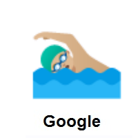 Man Swimming: Medium-Light Skin Tone on Google Android