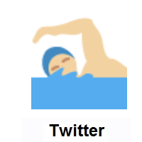 Man Swimming: Medium-Light Skin Tone on Twitter Twemoji
