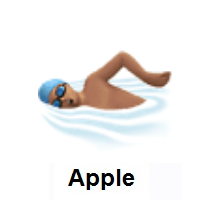 Man Swimming: Medium Skin Tone on Apple iOS