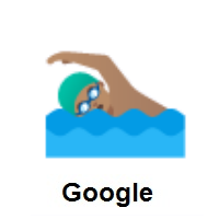 Man Swimming: Medium Skin Tone on Google Android