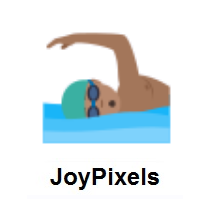 Man Swimming: Medium Skin Tone on JoyPixels