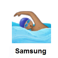 Man Swimming: Medium Skin Tone on Samsung