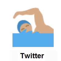 Man Swimming: Medium Skin Tone on Twitter Twemoji