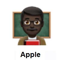 Man Teacher: Dark Skin Tone on Apple iOS