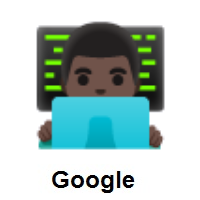Man Technologist: Dark Skin Tone on Google Android