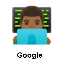 Man Technologist: Medium-Dark Skin Tone on Google Android