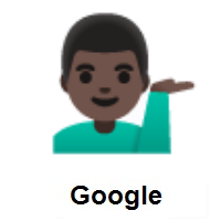 Man Tipping Hand: Dark Skin Tone on Google Android