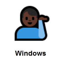 Man Tipping Hand: Dark Skin Tone on Microsoft Windows