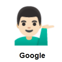 Man Tipping Hand: Light Skin Tone on Google Android