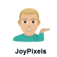 Man Tipping Hand: Medium-Light Skin Tone on JoyPixels