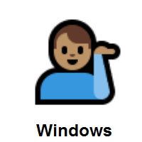 Man Tipping Hand: Medium Skin Tone on Microsoft Windows