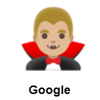 Man Vampire: Medium-Light Skin Tone on Google Android