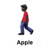 Man Walking: Dark Skin Tone on Apple iOS