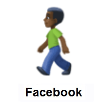 Man Walking: Dark Skin Tone on Facebook