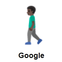 Man Walking: Dark Skin Tone on Google Android