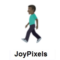 Man Walking: Dark Skin Tone on JoyPixels