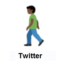 Man Walking: Dark Skin Tone on Twitter Twemoji