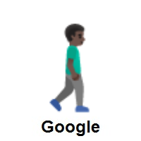 Man Walking Facing Right: Dark Skin Tone on Google Android