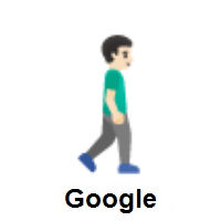 Man Walking Facing Right: Light Skin Tone on Google Android