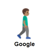 Man Walking Facing Right: Medium Skin Tone on Google Android