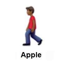 Man Walking: Medium-Dark Skin Tone on Apple iOS