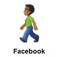 Man Walking: Medium-Dark Skin Tone on Facebook