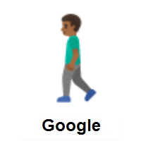 Man Walking: Medium-Dark Skin Tone on Google Android