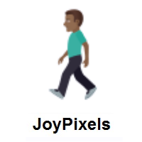 Man Walking: Medium-Dark Skin Tone on JoyPixels