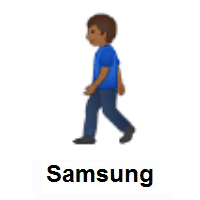 Man Walking: Medium-Dark Skin Tone on Samsung