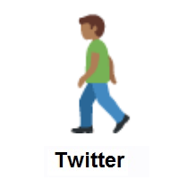 Man Walking: Medium-Dark Skin Tone on Twitter Twemoji
