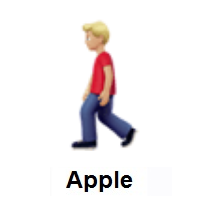 Man Walking: Medium-Light Skin Tone on Apple iOS